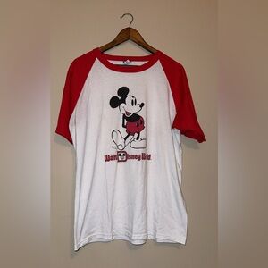 Vintage Disney Walt Disney World Resort Red and White Shirt